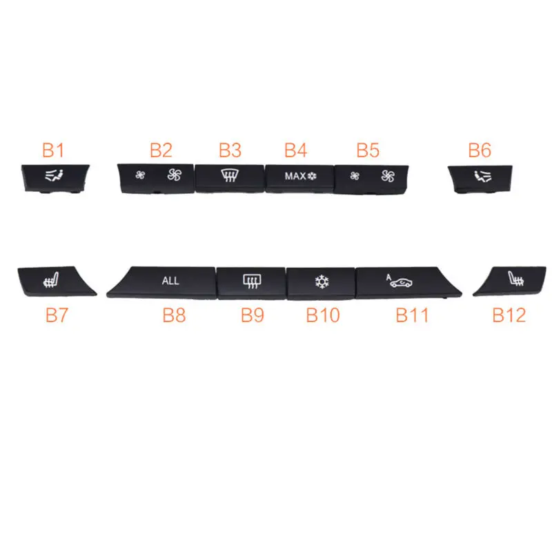 12 шт./компл. черный кнопочный ключ колпачок Премиум пластик Материал A/C