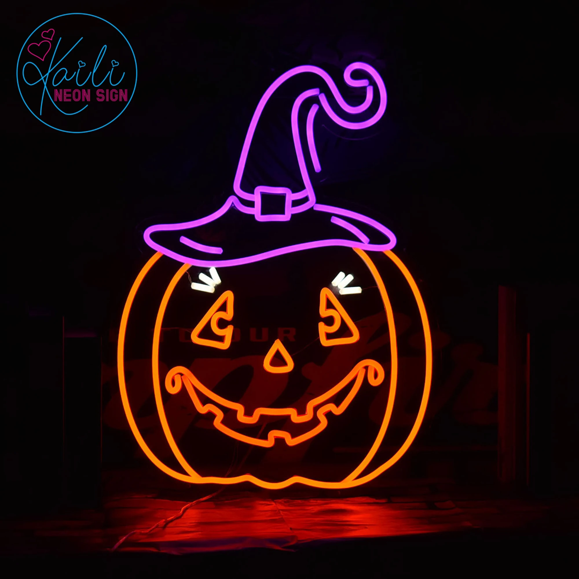 Custom Led Flex Neon Sign Decorate jack-o-lanterns or Halloween Visual Art Wall Hanging Flexible Lighting Halloween decorations