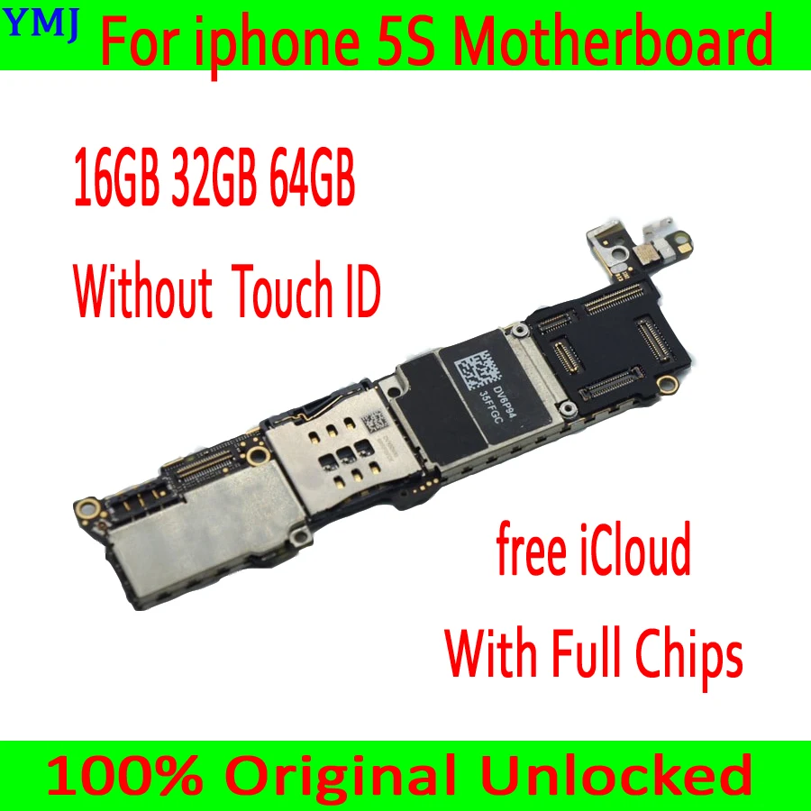 Для iphone 5S материнская плата без Touch ID, оригинальная разблокированная материнская плата для iphone 5S с системой ОС, хорошо протестирована, 16 ГБ 32 ГБ 64 ГБ