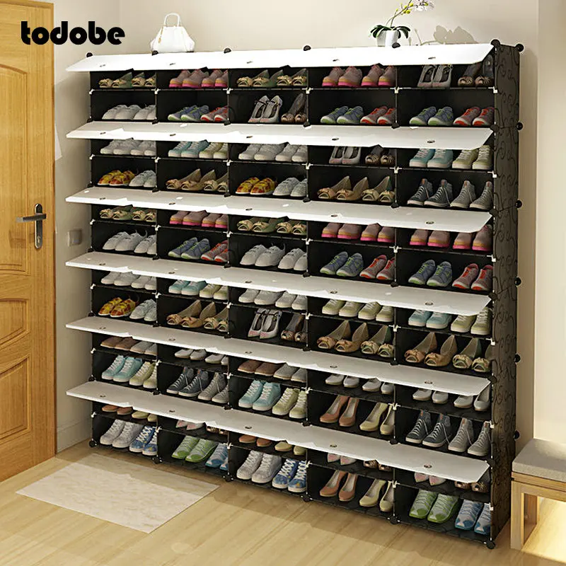 Modular Shoe Rack Hallway Space-saving Shoe Organizer Large Capacity Shoes Boots Storage Closet DIY Combination Shoe Cabinet simple multilayer modular shoe cabinet easy assembly boots shoes storage organizer home space saving closet plastic shoe rack