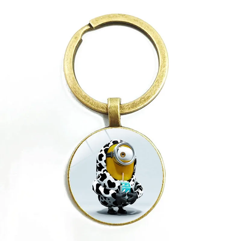 16 Despicable Me Minion Action Movie Glass Cabochon Keychains for Kid - Цвет: 16