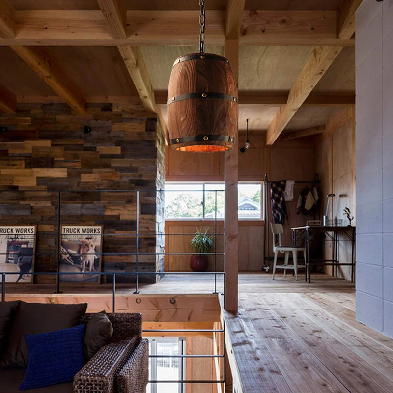 Американский подвесной ретро-светильник cask в деревенском стиле лофт