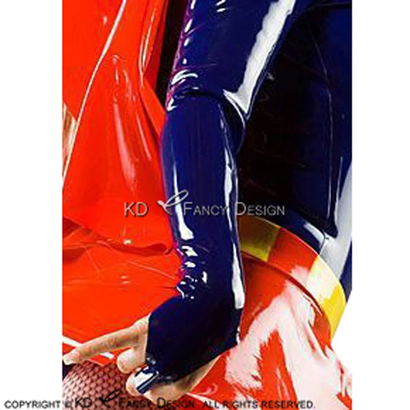 

Sexy Superman Latex Uniform With Rubber Top Skirt Cloak Gloves Bodycon Playsuit YF-0133