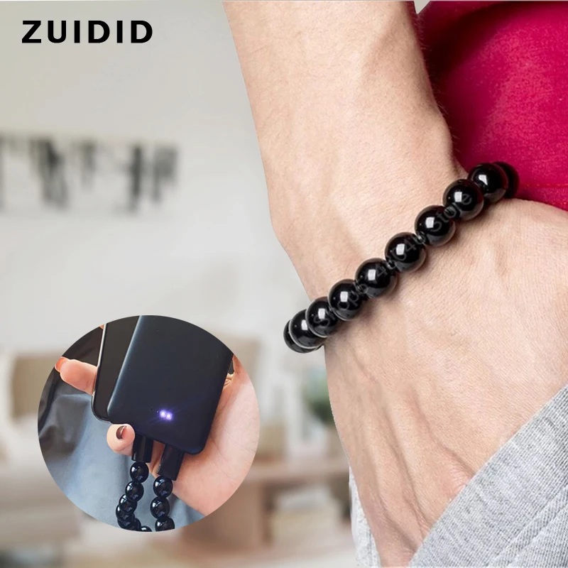 

Micro USB Type C 8 Pin Charger Cable Outdoor Bracelet Cord Portable Travel USB C Charging Wire For iPhone 12 Xiaomi 11 Huawei