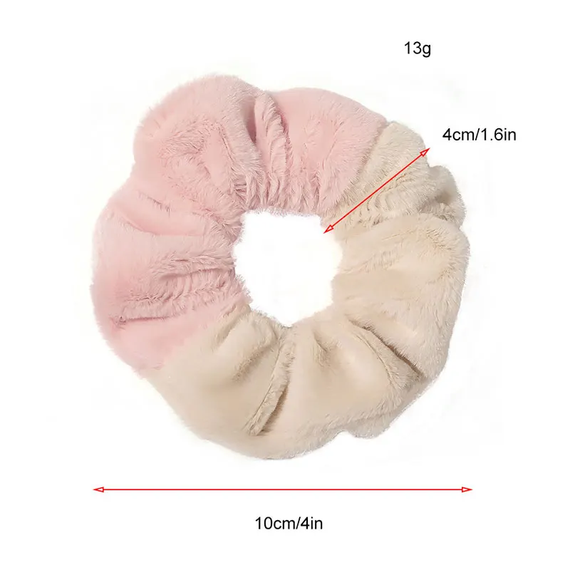 

2020 Winter Fur Scrunchies Furry Elastic Hair bands For Women Girls ponytail Holders Rope soft Plush Hair Ties Hair Accessories