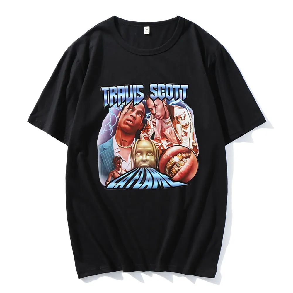 

Лидер продаж 2021, модная футболка, популярная стильная Классическая Удобная футболка с принтом Тревиса Скотта и круглым вырезом, хлопковая п...