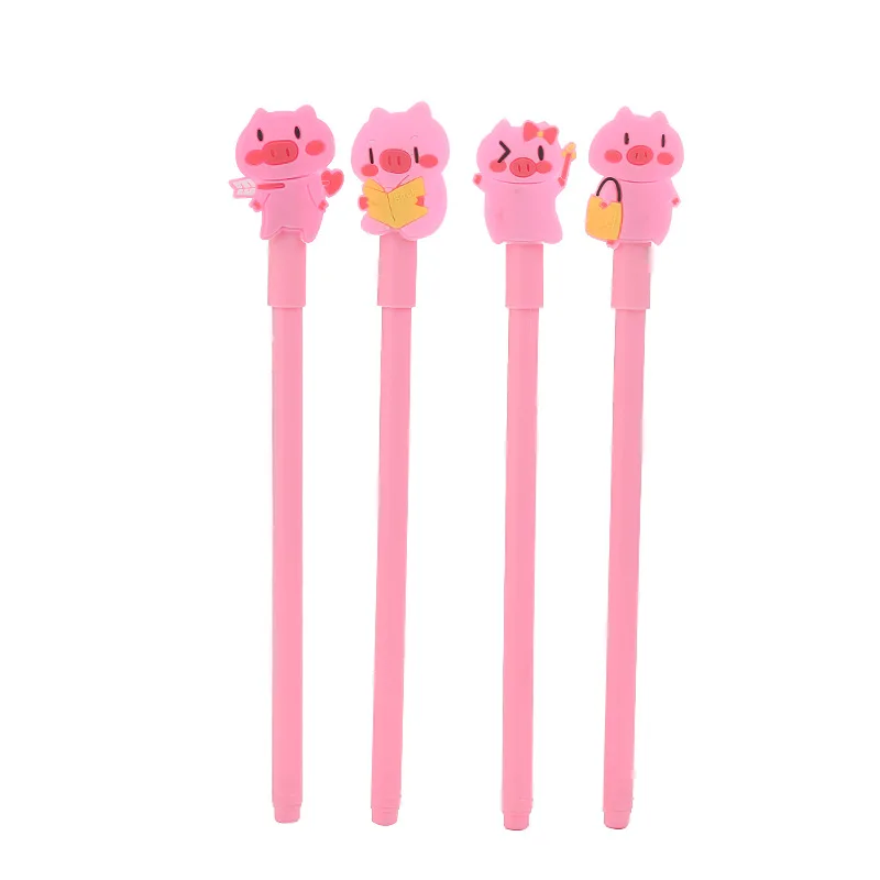 30 Pcs Creative Stationery Pink Pig Gel Pen Student Cartoon Learning Stationery Writing Gel Pen Wholesale