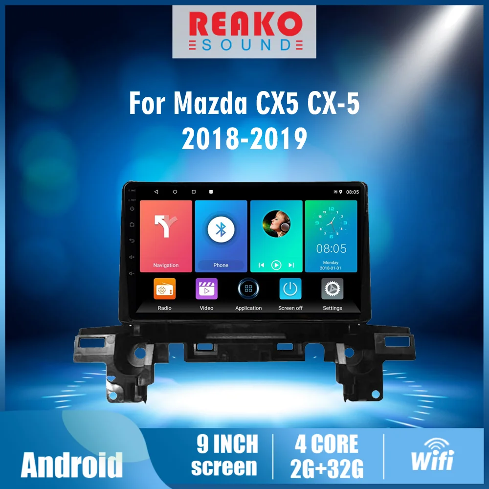 

REAKOSOUND For Mazda CX5 CX-5 2018-2019 2 DIN Android car multimedia player stereo gps navigation Head Unit With Frame