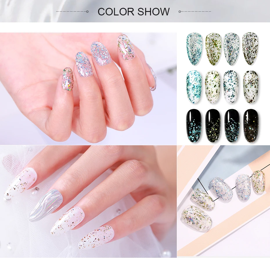 Belen Baby's Breath Petal Flower Gillter Gel Polish Soak Off UV LED Nail Varnish Primer Needed Permanent Enamel Salon 10ML | Красота и