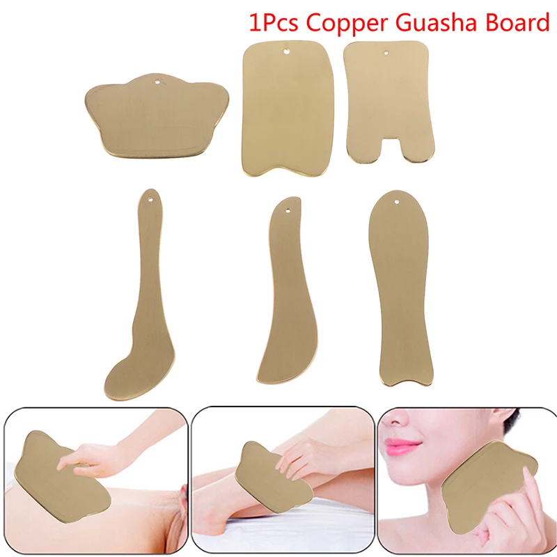 Copper Guasha Scraping Massage Scraper Face Massager Acupuncture Gua Sha Board Acupoint Facial Body Acupuncture Pressure Therapy