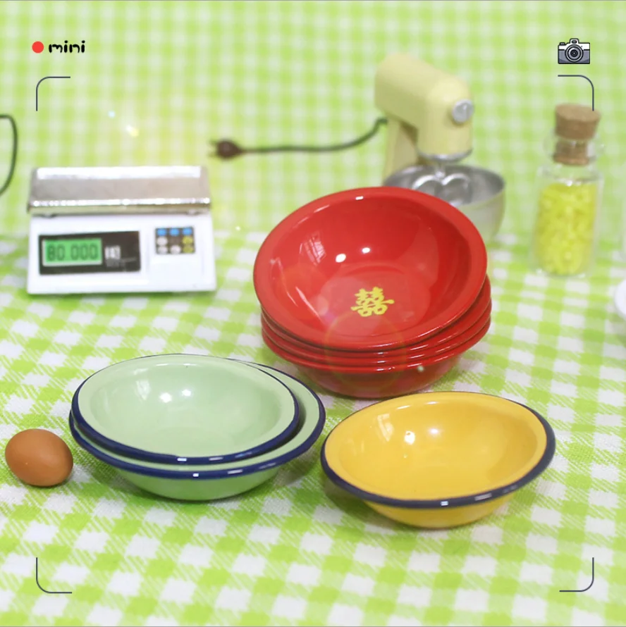 

Old-Fashioned Soup Bowl Dish Factory Direct Doll House Accessories Miniature Toy Model Creative Ornaments Simulation