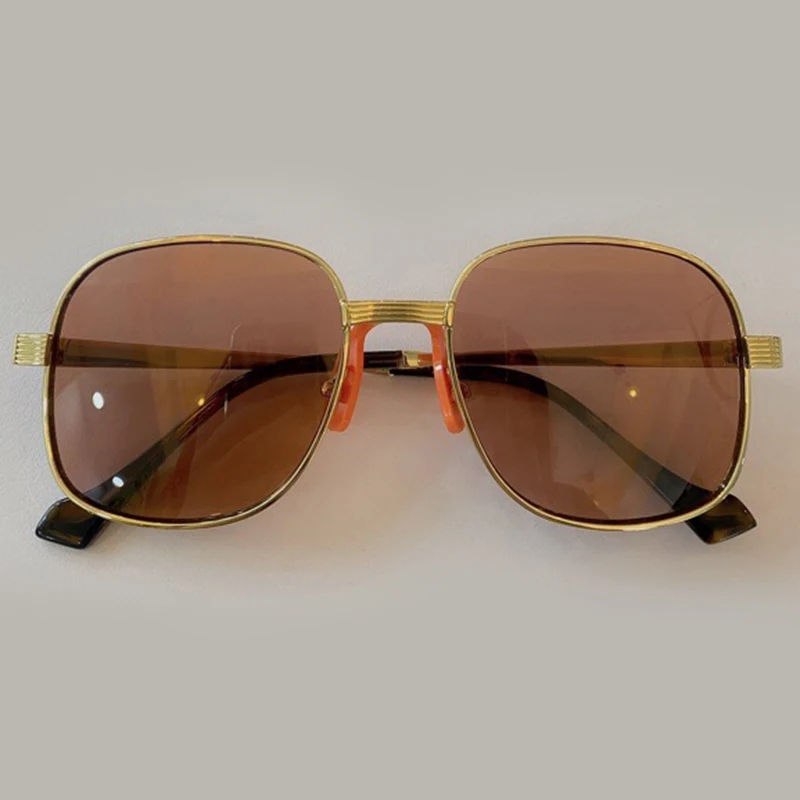 

Новые большие солнцезащитные очки в металлической оправе, женские брендовые Квадратные Солнцезащитные очки, солнечные очки