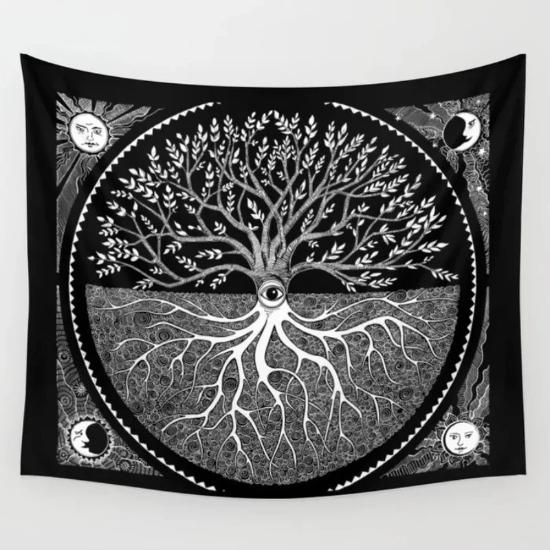 

Druid Tree Of Life Tapestry Wall Hanging Cover Beach Towel Throw Blanket Picnic Yoga Mat Tapestries Home Decoration