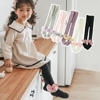 cute tights for baby girls spring autumn lace bowknot children pantyhose ribbed stockings cotton knitted baby girl tights kids