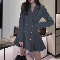 blazer dress women korean long sleeve suit dress spring one piece ladies casual office clothing 2021 fashion designer mini dress