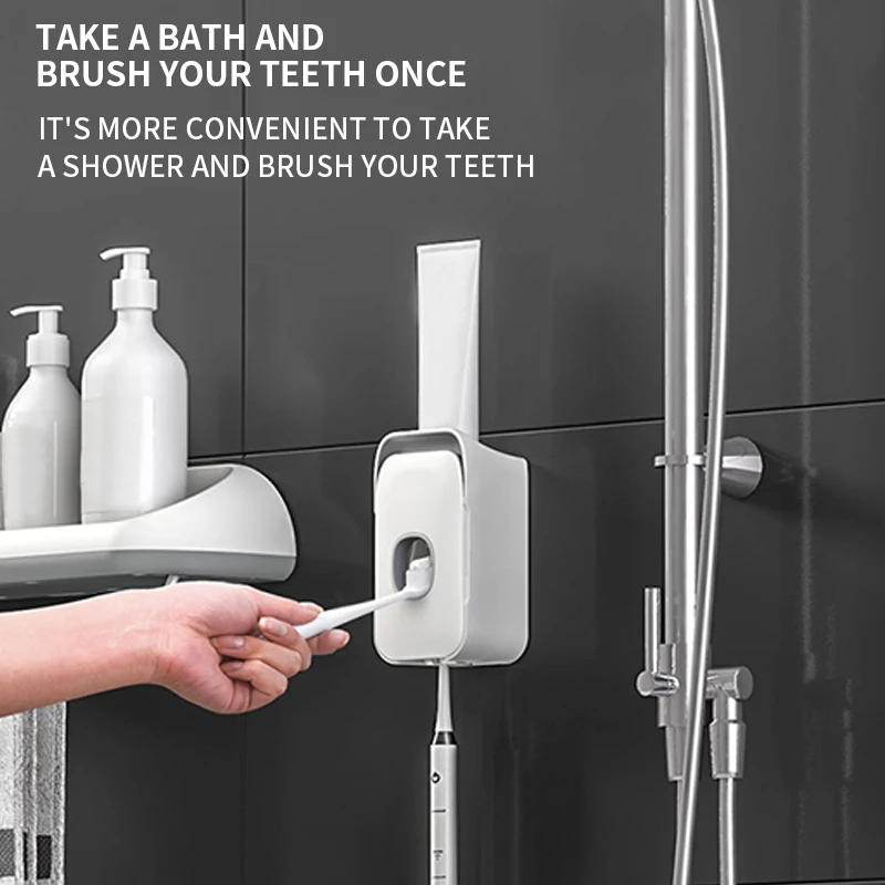 Automatic Toothpaste Dispenser Wall Mount Toothbrush Holder Lazy Squeezer For Toilet Home Bathroom Accessories | Дом и сад