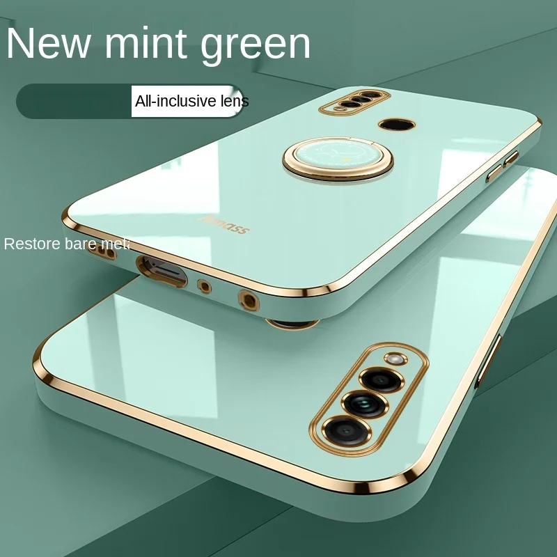 

Мягкий силиконовый чехол с гальваническим покрытием, ударопрочный с кольцом-держателем для OPPO A31 2020