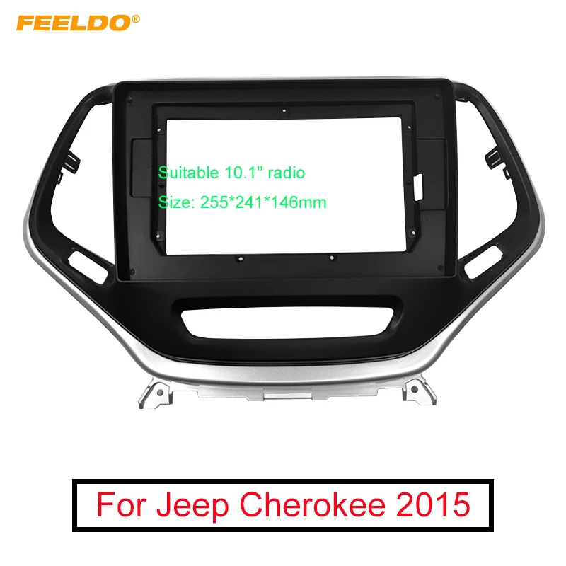 FEELDO автомобильный аудио 2DIN фасции Рамка адаптер для Jeep Cherokee 10 1 &quotбольшой экран DVD