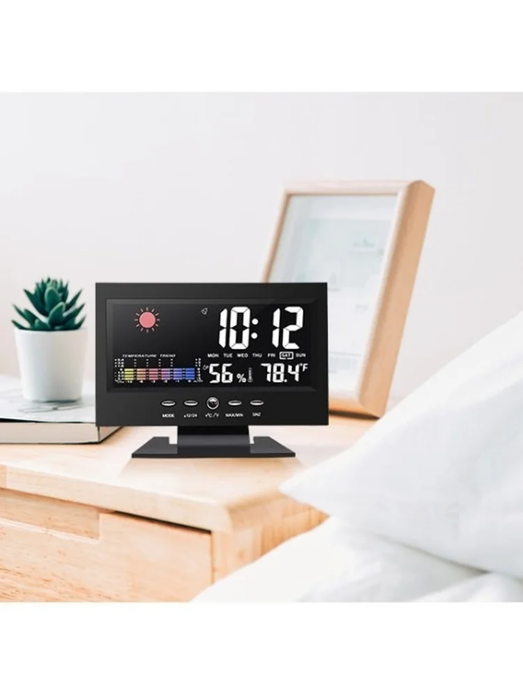 

electronic alarm clock Creative LED color screen weather forecast clock temperature and humidity calendar backlight alarm clock