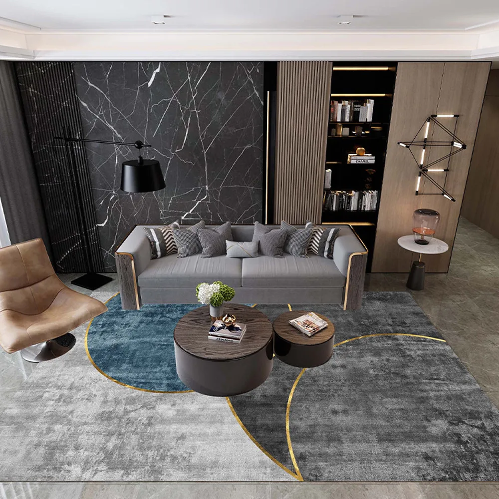 

Modern Fashion Stitching Living Room Bedroom Bed Carpet Geometry Coffee Table Cloakroom Home Mildew Proof Soft Carpet