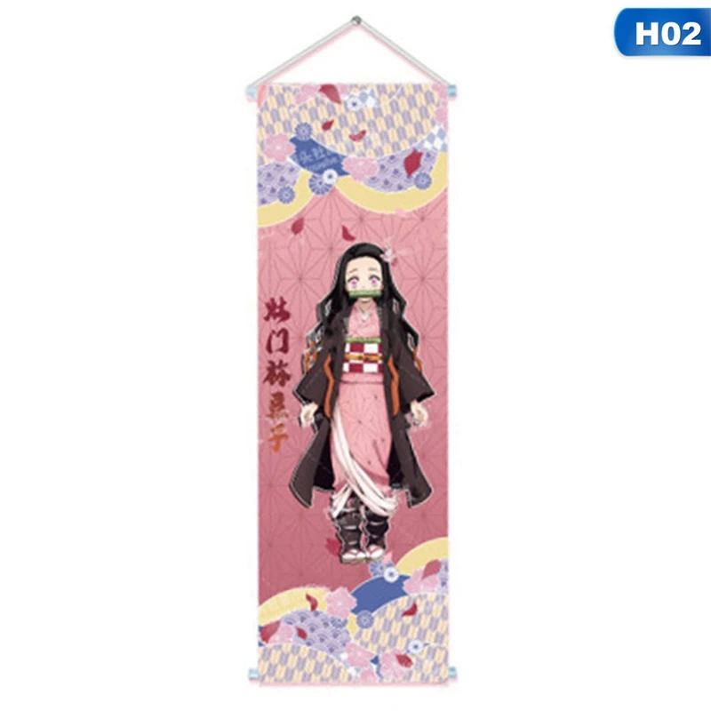 

Fashion Prints Scroll Anime Demon Slayer Kimetsu Poster Hippie Wall Picture Nordic Canvas Hanging Painting Office Home Decor