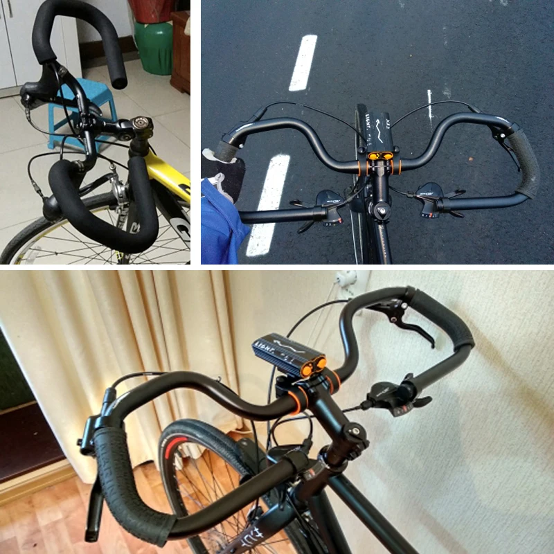 Bike Handlebar Bicycle Bent Bar Aluminum Alloy Integrated Cycling End Butterfly BMX Mountain Bikes Road Rest Riser MTB | Спорт и