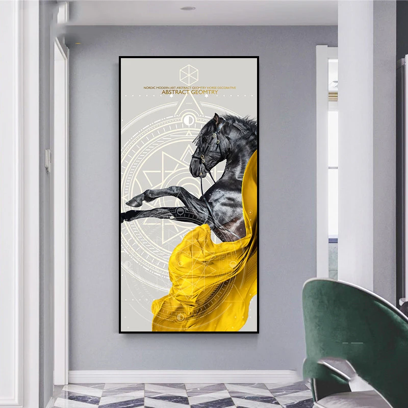 Nordic Modern Art Abstract Horses Canvas Painting Animals Wall Picture for Living Room Posters and Prints Home Decoration | Дом и сад