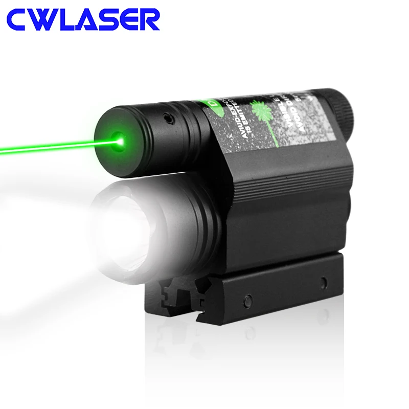 Green Laser CWLASER 5 мВт зеленый лазерный прицел с Q5 светодиодный фонарик охотничьи поставки(черный - Испускаемый цвет: Green Laser