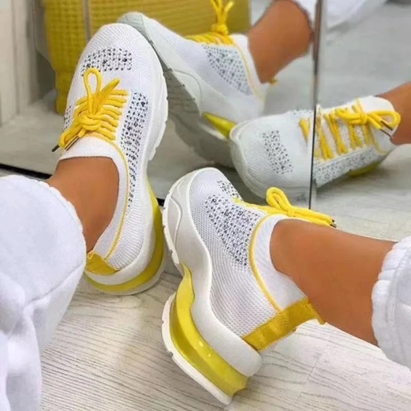 

Women Summer Breathable Sneakers Lace Up Shoes Ladies Casual Shoes Autumn Female Soft Bottom Sneakers