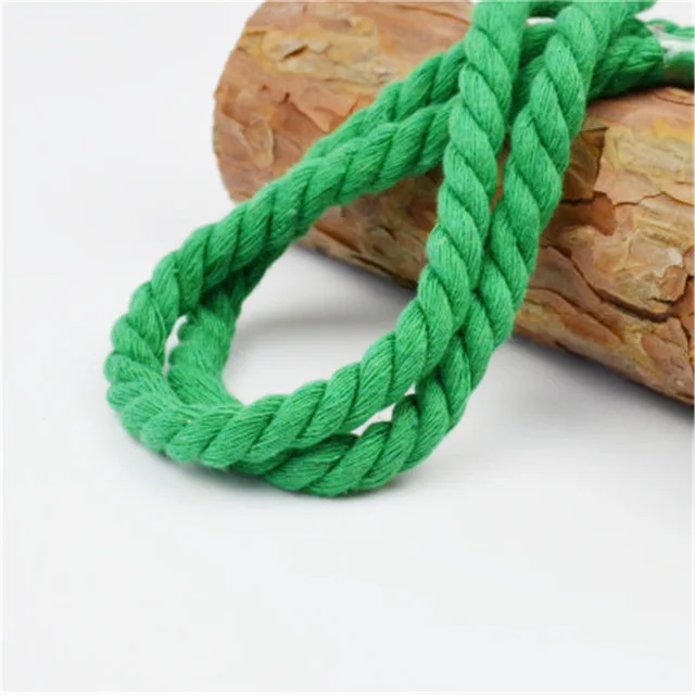 Green Хлопок, 10 метров, 3 акции, скрученные хлопковые шнуры, 8 мм, сделай сам, украшение для рукоделия, хлопковая веревка для сумки, пояса, Швейные аксессуары для рукоделия - Цвет: Green