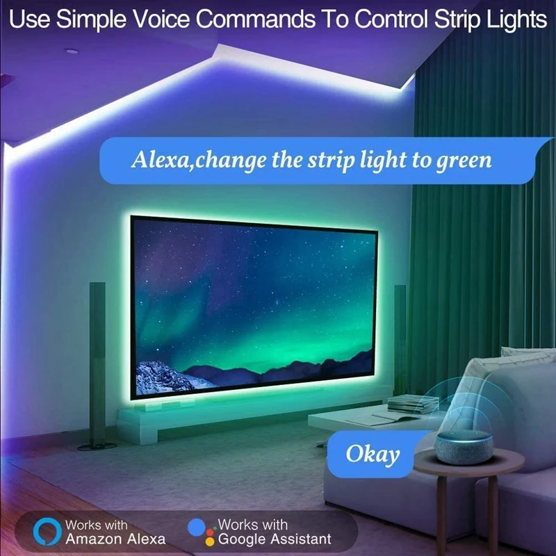 Светодиодный пульт управления Wi-Fi Светодиодная лента RGB с голосовым управлением