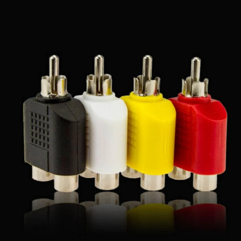 Cheap 8pcs/set RCA Splitter Y-shaped 1 Male To 2 Female Plug-and-play AV Audio Video Plug Converter Cable Adapter | Электроника