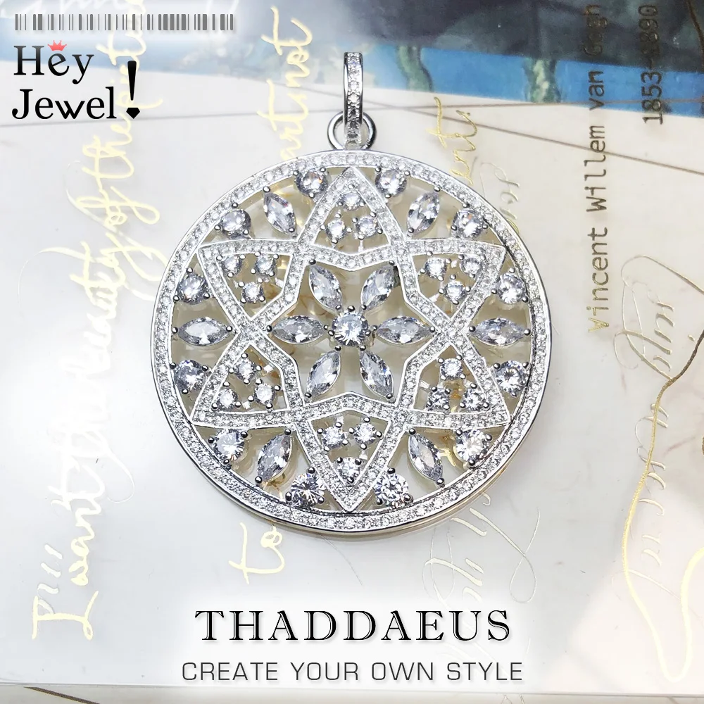 Украшение с подвеской в виде цветка ювелирное изделие из стерлингового серебра