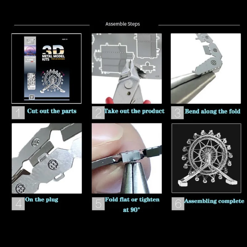 

Ferris wheel Metal Model 3D Puzzle Fashion Stainless Steel Bedroom Study Decoration Childrens Educational Toys Gift For Friends
