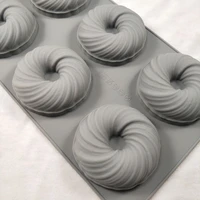 9 cavities spiral cupcake silicone mold soap mold diy baking tools 3d bread pastry mould pizza pan mould