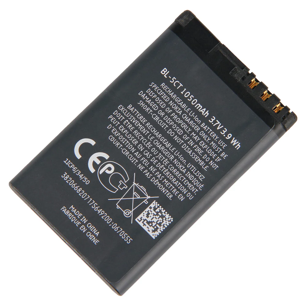 yelping bl 5ct phone battery for nokia 5220xm 6730 c5 00 c6 01 c3 01 6303c authentic phone battery bl5ct 1050mah free global shipping