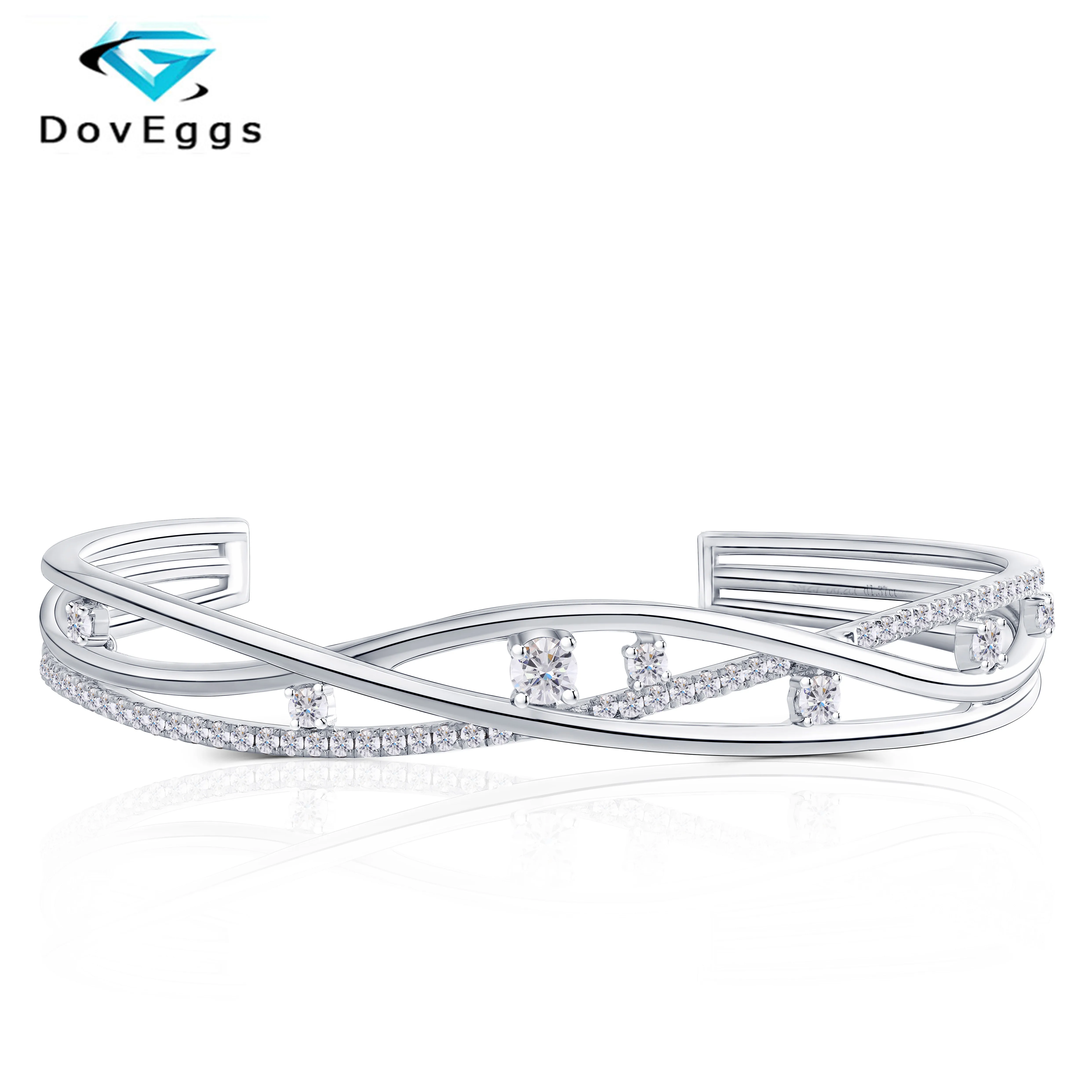 DOVEGGS застежка-молния однотонные 925 Щепка 1.57CTW F Цвет Прозрачный камень Муассанит