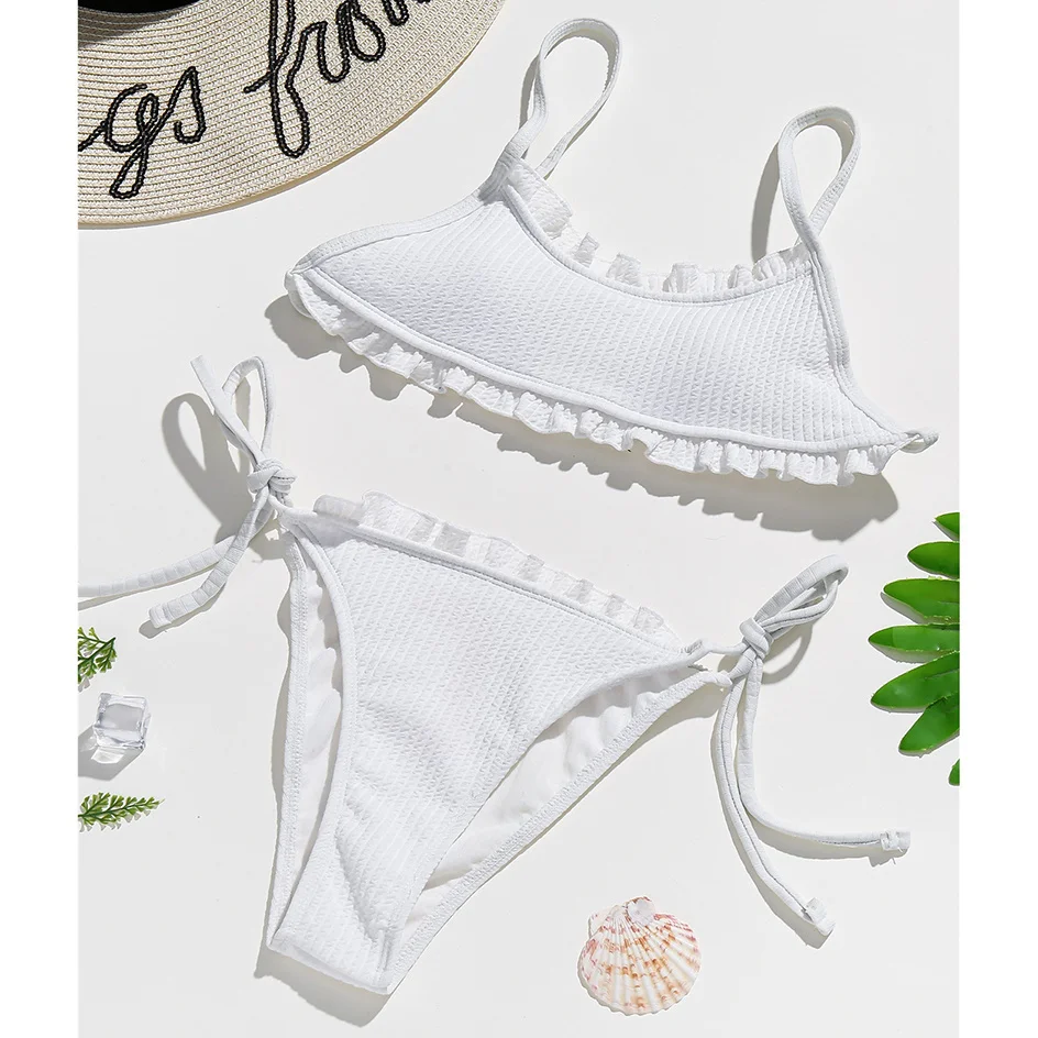 

ruffle bikini 2021 female swimsuit Brazilian thong bikini set girls'swimsuit summer wear beach