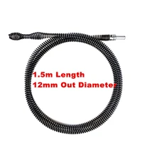 1 5m bathroom drain sewer dredge device kitchen household sewer dredging device tension spring pipe cleaning tool with connector