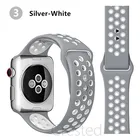 Силиконовый ремешок для apple watch 44 мм 42 мм 40 мм 38 мм дышащий ремешок для умных часов iwatch 6 5 se 4 3 7 45 м 41 мм