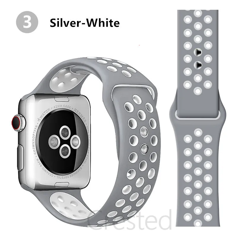 Ремешок силиконовый для apple watch band 44 мм 42 40 38 браслет смарт-часов correa iwatch 6 5 se 4 3 7 45 м