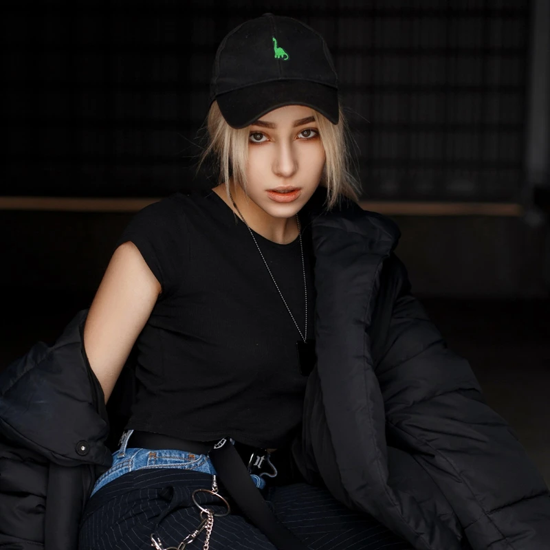 

Green Dinosaur Baseball Cap Unisex Sunscreen Snapback Summer Beach Golf Caps Breathable Cotton Sports Hat Cycling Visors Panama