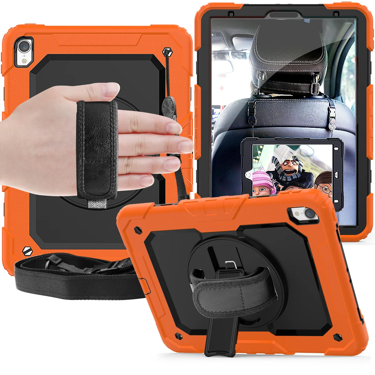 360 Вращающийся ремешок подставки силиконовый чехол для планшета ipad 7th 8th 10 2 Pro 11 12 9