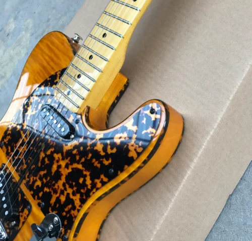 Prince HS Anderson Hohner Madcat безумный Кот Янтарный Желтый Пламя клен Топ TL электрогитара