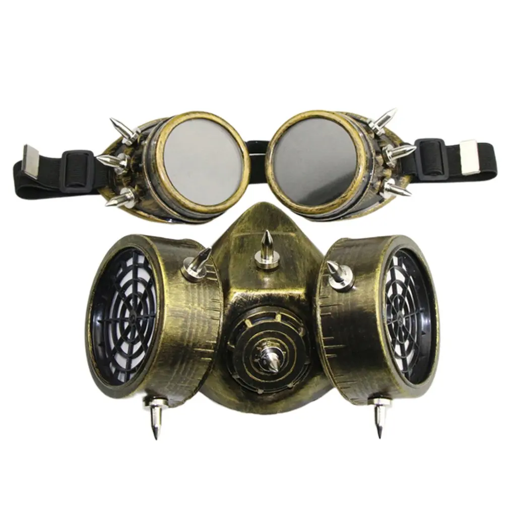 

Steampunk Gothic Vintage Spikes Gas Mask Goggles Cosplay Props Halloween Easter Costume Accessories Men/Women