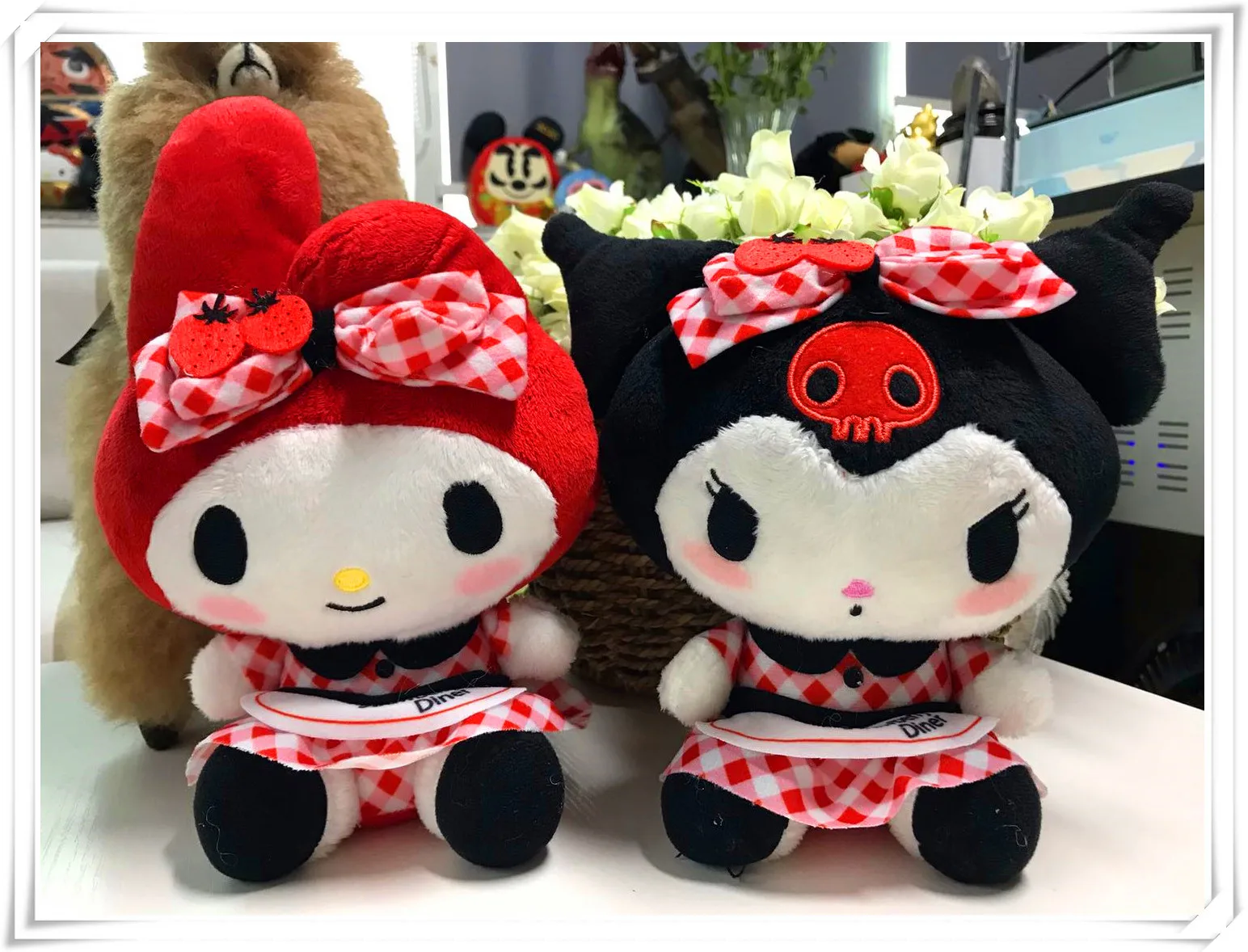 

Original 2021 Japan Cartoon Plush Toy Kawaii Melody kuromi Soft Stuffed Animals Doll Birthday Present For Child