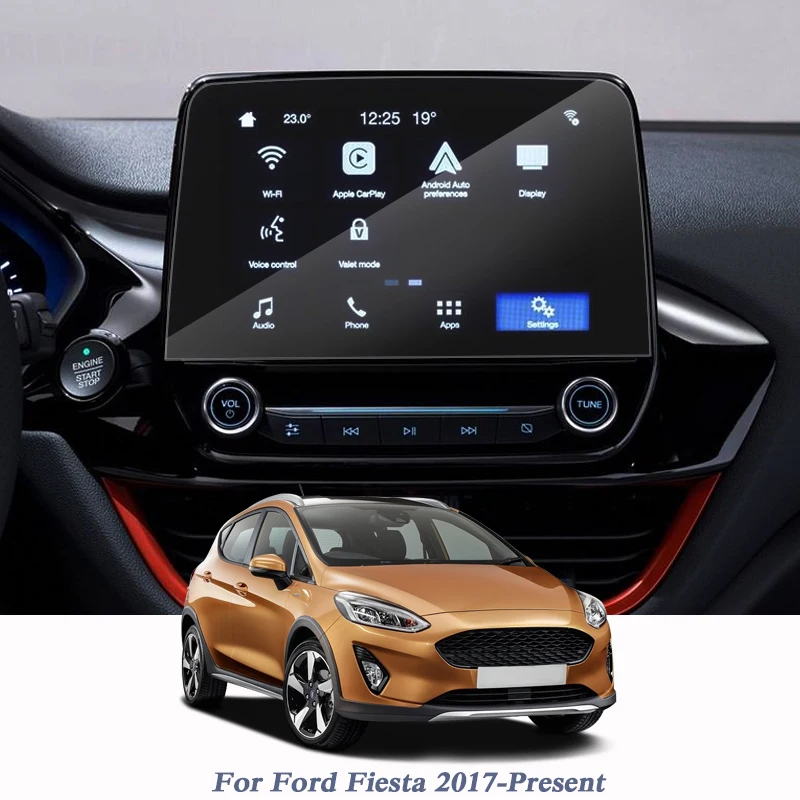 

8inch Car Styling GPS Navigation Screen Glass Protective Film Sticker For Ford Fiesta 2017-Present Internal Auto Accessories