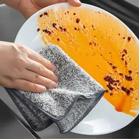 bamboo charcoal dish cloth housework cleaning soft fiber dish towel thick water absorbing and oil removing wipe kitchen supplies