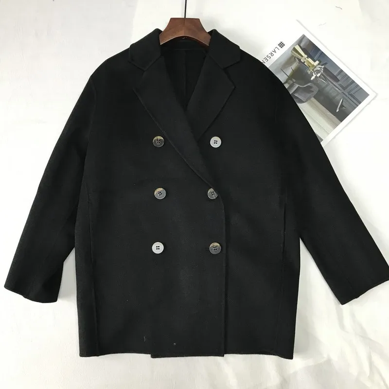 

Trench Women Wollen Wool Blend Coat Double-sided Full Wool Coat Loose Woolen Coat Women's 2021 Fall Winter New