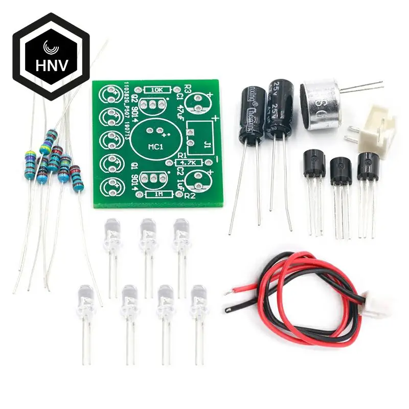 

Sound Control LED Melody Lamp Electronic Production Kits Suite Voltage 3V-5.5V LED Sound Control DIY Kit FR-4 A Fiberglass Board
